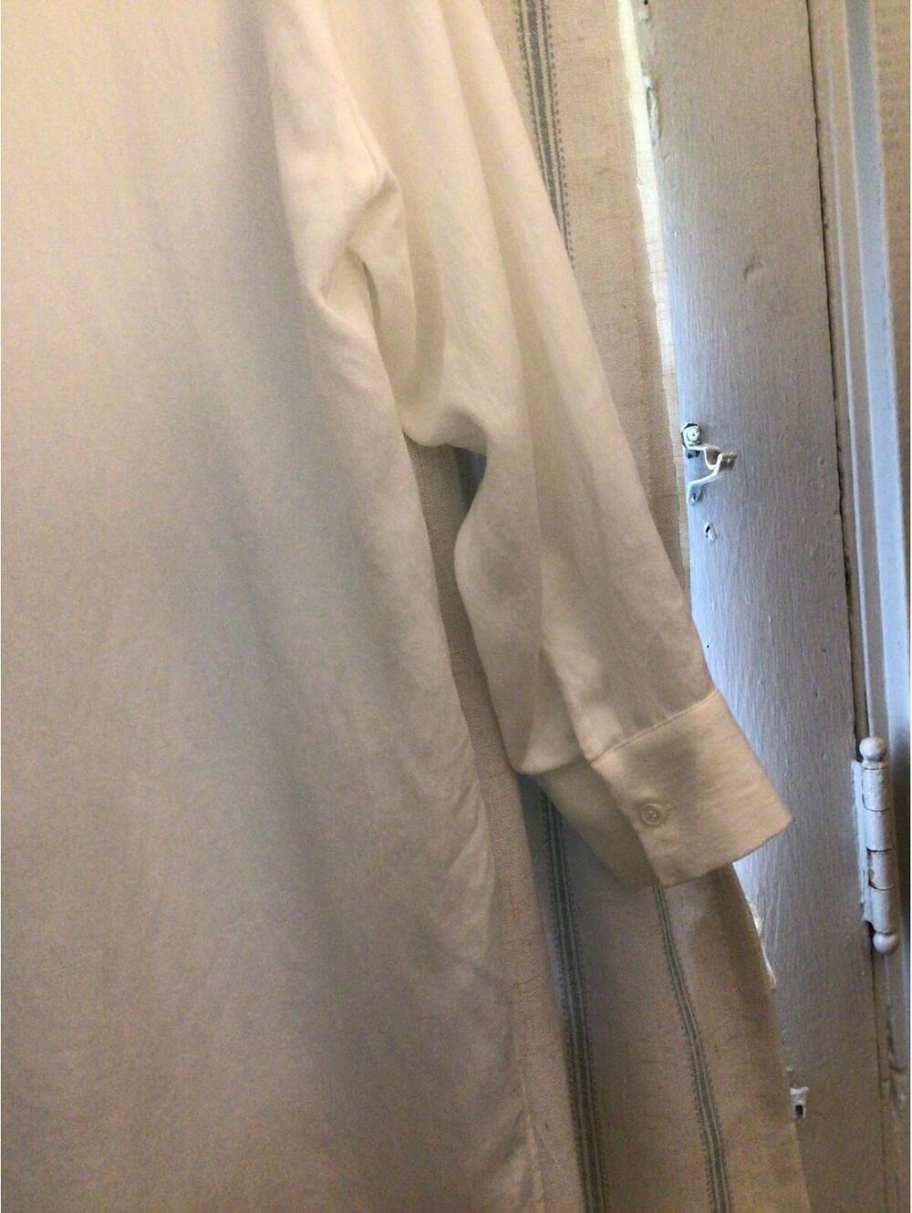 Zara Deep V White Long Sleeve Tunic Size Large - Picture 10 of 11